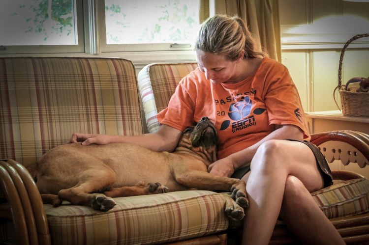 Mandy and her doting foster mommy.